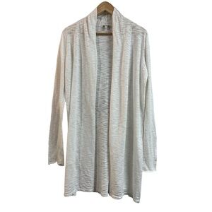 Hessnatur Cardigan White Open Front Lightweight Oversized Knit Cotton Women S 38
